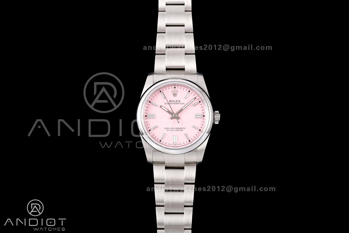 Oyster Perpetual 126000 36mm QF 1:1 Best Edition 904L Steel Pink Dial JH3230 Free Sprung